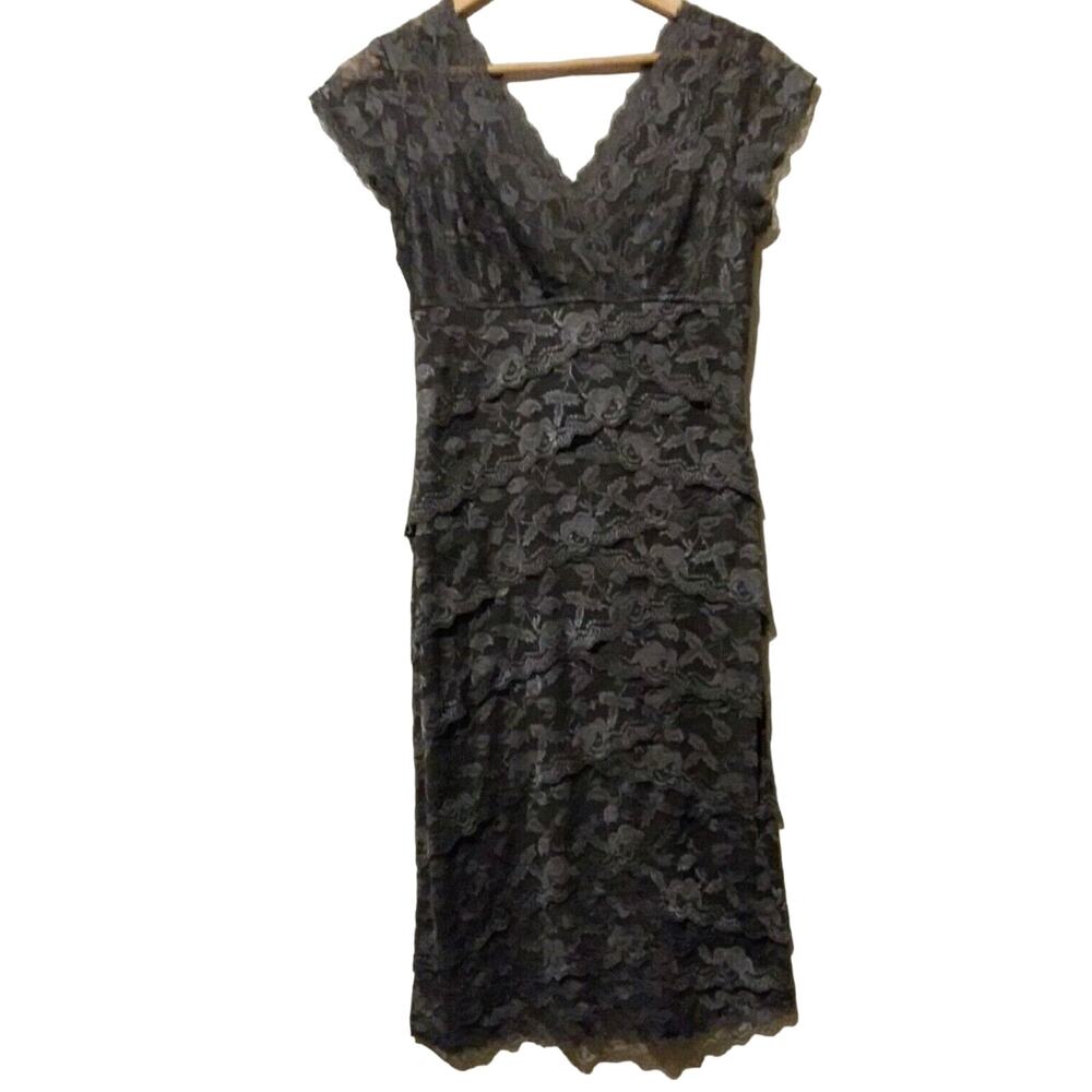 Y2K Gray Lace Dress Size 6 Party Cocktail Helene‎ Blake
